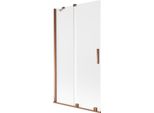 Mexen Velar Paratia Per Vasca Da Bagno A 2 Ante Scorrevoli 100 X 150 Cm, Brina, Oro Rosa - 896-100-000-31-60