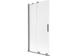 Mexen Velar Paratia Per Doccia A 2 Ante Scorrevole 95 X 150 Cm, Smerigliata, Gun Metal - 896-095-000-31-95