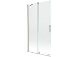 Mexen Velar Paratia Per Vasca Da Bagno 2-Ante Scorrevole 100 X 150 Cm, Trasparente, Nichel Spazzolato - 896-100-000-01-97