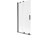 Mexen Velar Paratia Per Vasca Da Bagno A 2 Ante Scorrevoli 95 X 150 Cm, Smerigliato, Nero - 896-095-000-31-70