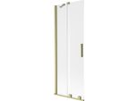 Mexen Velar Paratia Da Vasca 2 Ante Scorrevoli 70 X 150 Cm, Smerigliato, Oro Spazzolato - 896-070-000-31-55