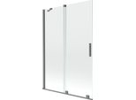 Mexen Velar Paravento Doccia A 2 Ante Scorrevoli 120 X 150 Cm, Trasparente, Gun Metal - 896-120-000-01-95