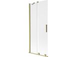 Mexen Velar Paratia Per Vasca Da Bagno 2 Ante Scorrevoli 85 X 150 Cm, Smerigliato, Oro Spazzolato - 896-085-000-31-55
