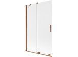 Mexen Velar Paratia Bagno 2-Ali Scorrevole 110 X 150 Cm, Brina, Rame Spazzolato - 896-110-000-31-65