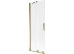 Mexen Velar Paratia Per Vasca Da Bagno A 2 Ante Scorrevoli 70 X 150 Cm, Sabbiato, Dorato - 896-070-000-31-50