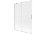 Mexen Velar Paravento Per Vasca Da 2 Ante Scorrevoli 130 X 150 Cm, Brina, Bianco - 896-130-000-31-20