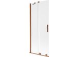 Mexen Velar Paratia Per Vasca Da Bagno A 2 Ante Scorrevoli 80 X 150 Cm, Brina, Rame Spazzolato - 896-080-000-31-65