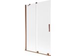 Mexen Velar Paratia Per Vasca Da Bagno A 2 Ante Scorrevole 110 X 150 Cm, Smerigliato, Oro Rosa - 896-110-000-31-60