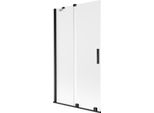 Mexen Velar Paratia Per Vasca Da Bagno A 2 Ante Scorrevoli 100 X 150 Cm, Smerigliato, Nero - 896-100-000-31-70