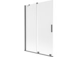 Mexen Velar Paratia Da Bagno A Scomparsa A 2 Ante 120 X 150 Cm, Smerigliato, Gun Metal - 896-120-000-31-95