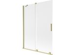 Mexen Velar Paratia Da Bagno Scorrevole A 2 Ante 130 X 150 Cm, Brina, Oro Spazzolato - 896-130-000-31-55