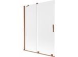 Mexen Velar Paratia Per Vasca Da Bagno A 2 Ante Scorrevoli 130 X 150 Cm, Brina, Oro Rosa - 896-130-000-31-60