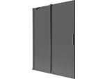 Mexen Velar Paratia Da Vasca A 2 Ante Scorrevoli 130 X 150 Cm, Grafite, Grigio Canna Di Fucile Spazzolato - 896-130-000-41-66