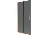 Mexen Velar Paratia Per Vasca Da Bagno A 2 Ante Scorrevoli 90 X 150 Cm, Grafite, Rame Spazzolato - 896-090-000-41-65
