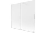 Mexen Velar Parete Per Vasca Da Bagno A 2 Ante Scorrevoli 170 X 150 Cm, Brina, Bianco - 896-170-000-31-20
