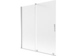 Mexen Velar Paratia Da Vasca Da Bagno Scorrevole A 2 Ante 150 X 150 Cm, Smerigliato, Cromo - 896-150-000-31-01