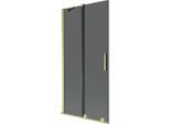 Mexen Velar Paratia Per Vasca Da Bagno A 2 Ante Scorrevoli 90 X 150 Cm, Grafite, Oro Spazzolato - 896-090-000-41-55