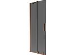 Mexen Velar Paratia Per Vasca Da Bagno A 2 Ante Scorrevoli 70 X 150 Cm, Grafite, Oro Rosa - 896-070-000-41-60