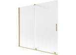 Mexen Velar Paratia Per Vasca Da Bagno Scorrevole A 2 Ante 170 X 150 Cm, Satinato, Oro Spazzolato - 896-170-000-31-55
