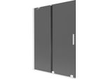 Mexen Velar Paravento Per Vasca Da Bagno A 2 Ante Scorrevoli 130 X 150 Cm, Grafite, Bianco - 896-130-000-41-20