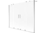 Mexen Velar Duo Paratia Da Vasca 2-Ali Scorrevole 170 X 150 Cm, Brina, Cromo - 896-170-000-32-01