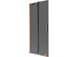 Mexen Velar Paratia Per Vasca Da Bagno A 2 Ante Scorrevoli 85 X 150 Cm, Grafite, Rame Spazzolato - 896-085-000-41-65