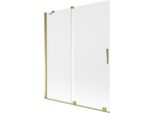 Mexen Velar Paratia Per Vasca Da Bagno A 2 Ante Scorrevoli 140 X 150 Cm, Brina, Oro - 896-140-000-31-50