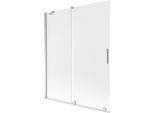 Mexen Velar Paratia Per Vasca Da Bagno A 2 Ante Scorrevoli 140 X 150 Cm, Smerigliato, Cromo - 896-140-000-31-01