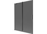 Mexen Velar Pannello Per Vasca Da Bagno A 2 Ante Scorrevoli 130 X 150 Cm, Grafite, Metallo Canna Di Fucile - 896-130-000-41-95