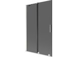 Mexen Velar Paratia Per Vasca Da Bagno A 2 Ante Scorrevoli 110 X 150 Cm, Grafite, Nichel Spazzolato - 896-110-000-41-97