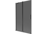 Mexen Velar Paratia Per Vasca Da Bagno Scorrevole A 2 Ante 110 X 150 Cm, Grafite, Gun Gray Spazzolato - 896-110-000-41-66