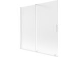 Mexen Velar Paratia Per Vasca Da Bagno Scorrevole A 2 Ante 160 X 150 Cm, Smerigliato, Bianco - 896-160-000-31-20