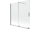 Mexen Velar Paravento Per Doccia A 2 Ante Scorrevole 160 X 150 Cm, Trasparente, Gun Metal - 896-160-000-01-95