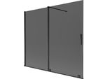Mexen Velar Paravento Per Vasca Da Bagno A 2 Ante Scorrevoli 180 X 150 Cm, Grafite, Nero - 896-180-000-41-70