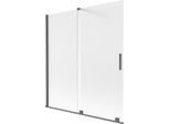Mexen Velar Paratia Doccia Scorrevole A 2 Ante 150 X 150 Cm, Brina, Grigio Canna Di Fucile Spazzolato - 896-150-000-31-66