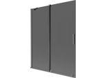 Mexen Velar Paratia Per Vasca Da Bagno A 2 Ante Scorrevoli 140 X 150 Cm, Grafite, Gun Metal - 896-140-000-41-95