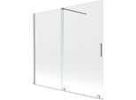 Mexen Velar Paratia Per Vasca Da Bagno A 2 Pannelli Scorrevoli 170 X 150 Cm, Trasparente, Nichel Spazzolato - 896-170-000-01-97