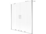Mexen Velar Duo Paratia Per Vasca Da Bagno Scorrevole A 2 Ante 160 X 150 Cm, Brina, Cromo - 896-160-000-32-01