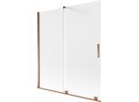 Mexen Velar Paratia Per Vasca Da Bagno Scorrevole A 2 Ante 150 X 150 Cm, Brina, Oro Rosa - 896-150-000-31-60
