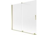 Mexen Velar Paratia Per Vasca Da Bagno Scorrevole A 2 Ante 170 X 150 Cm, Brina, Oro - 896-170-000-31-50