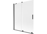 Mexen Velar Paratia Vasca Da Bagno A 2 Ante Scorrevole 140 X 150 Cm, Opaco, Nero - 896-140-000-31-70