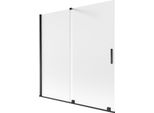Mexen Velar Paravento Per Vasca Da Bagno 2-Ante Scorrevole 160 X 150 Cm, Brina, Nero - 896-160-000-31-70