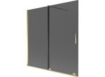 Mexen Velar Paratia Da Bagno A 2 Ante Scorrevole 160 X 150 Cm, Grafite, Oro - 896-160-000-41-50