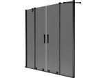Mexen Velar Duo Paravento Da Bagno 2 Ante Scorrevoli 140 X 150 Cm, Grafite, Nero - 896-140-000-42-70