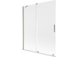 Mexen Velar Paratia Da Vasca 2-Ali Scorrevole 140 X 150 Cm, Ghiaccio, Nichel Satinato - 896-140-000-31-97