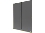 Mexen Velar Paratia Per Vasca Da Bagno A 2 Ante Scorrevoli 140 X 150 Cm, Grafite, Oro - 896-140-000-41-50