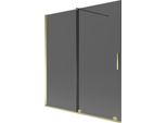 Mexen Velar Parete Per Vasca Da Bagno A 2 Ante Scorrevoli 150 X 150 Cm, Grafite, Dorato - 896-150-000-41-50