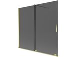 Mexen Velar Paratia Per Vasca Da Bagno A 2 Ante Scorrevoli 170 X 150 Cm, Grafite, Oro - 896-170-000-41-50
