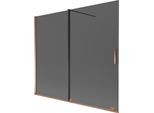 Mexen Velar Paratia Per Vasca 2-Ante Scorrevole 180 X 150 Cm, Grafite, Oro Rosa - 896-180-000-41-60