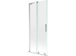 Mexen Velar L Paratia Per Vasca Da Bagno A 2 Ante Scorrevoli 80 X 150 Cm, Trasparente, Cromo - 896-080-003-01-01